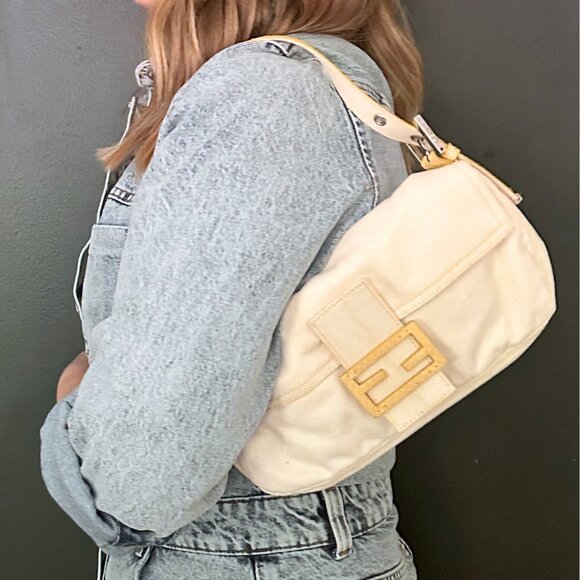 •SOLD•Vintage Fendi Denim and Python Baguette - Picture 9 of 9